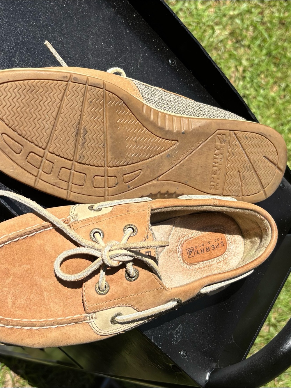 Sperry Men's Tan and Cream Boat Shoes